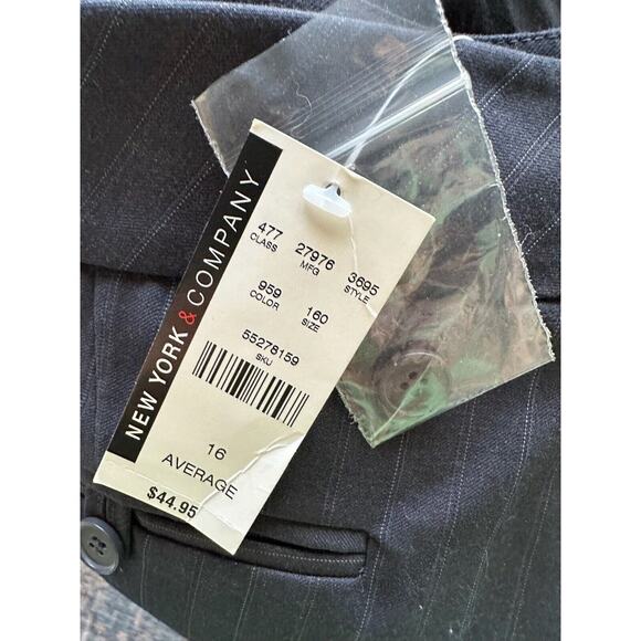New York‎ And Company Career Pants 16 Average Women's Black Pinstripe - Picture 10 of 14